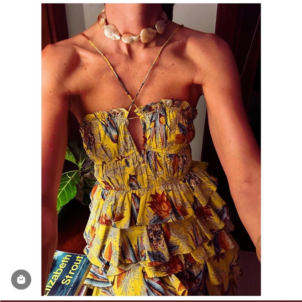 Ulla Johnson Josefine Yellow Floral Maxi Dress - Picture 4 of 15